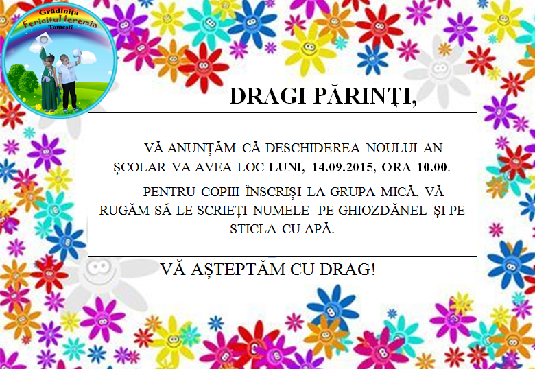 Deschiderea noului an scolar