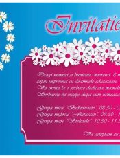 08 martie: Invitatie la serbarea dedicata mamelor