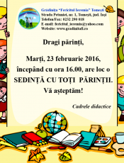 23 februarie: Sedinta cu parintii