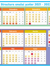 Structura anului scolar 2021 – 2022
